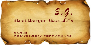 Streitberger Gusztáv névjegykártya